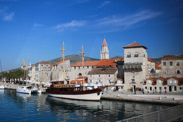 Trogir Croatia,the pier of old Venetian town, Dalmatian Coast in Croatia
