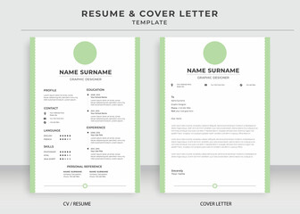 Obraz premium Resume and Cover Letter Template, Minimalist resume cv template, Cv professional jobs resumes