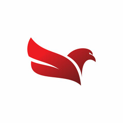 red eagle color shape logo design