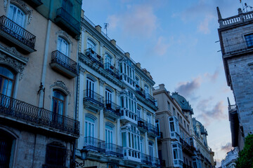 Buildings and streets of Valencia. Vacations in Spain