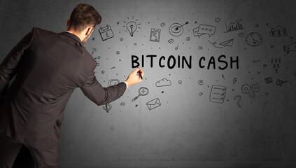 businessman drawing a creative idea sketch