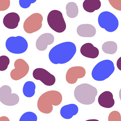Abstract spots in trendy colors seamless pattern. Perfect for T-shirt, scrapbooking, textile and print. Hand drawn vector illustration for decor and design.
