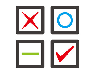 チェックマーク　マル　バツ　アンケート　ベクターイラスト