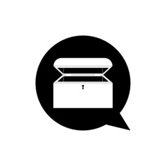Antique treasure chest icon isolated on white background