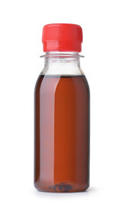 Plastic bottle of caramel syrup