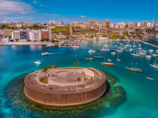 Forte sao marcelo e elevador lacerda em salvador bahia