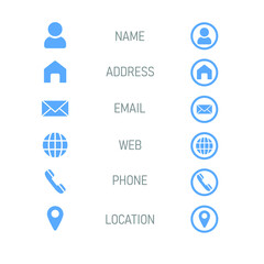 Set of business information line icon. Contacts for website. Symbols for communication. Vector 