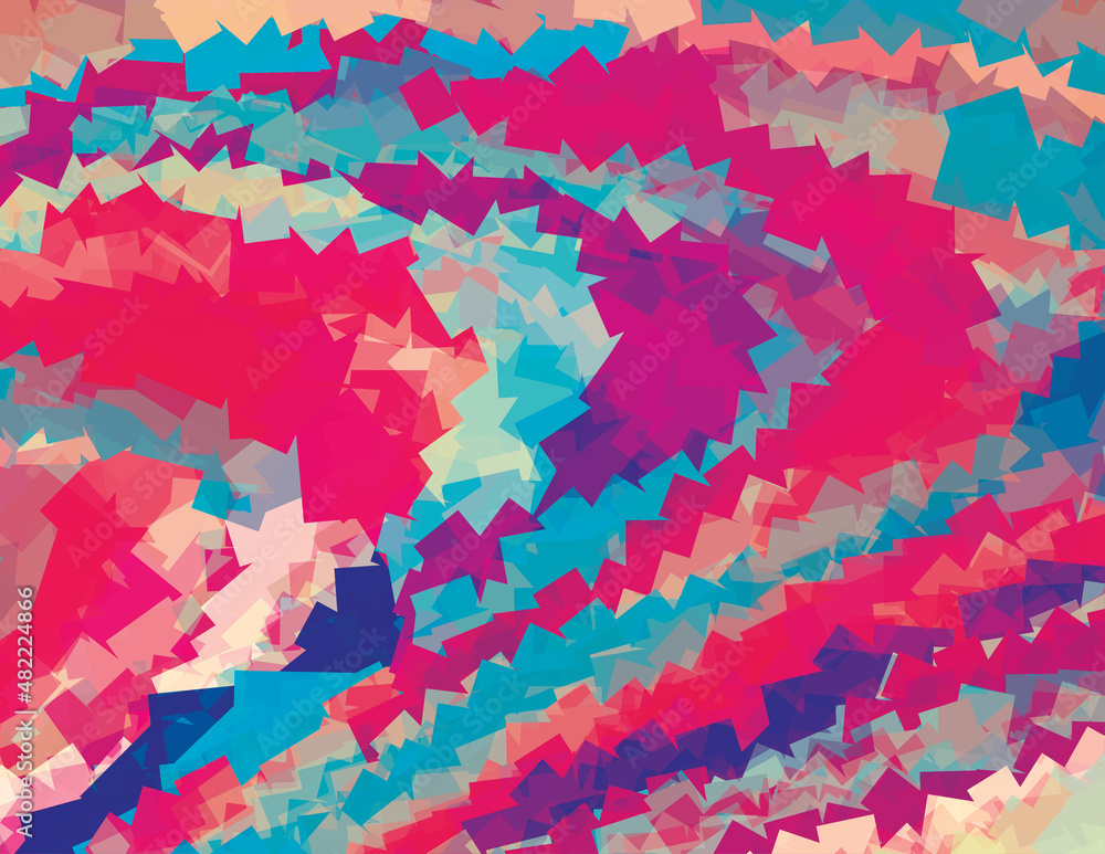 Poster Abstract background with chaotic multicolor polygons. Textured pattern