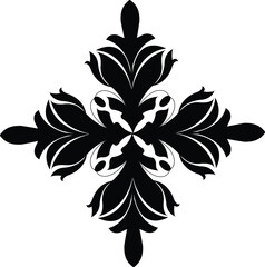 Vector in baroque silhouette vignette 