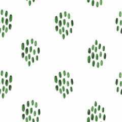 Seamless pattern with green
spots on white background,
watercolor