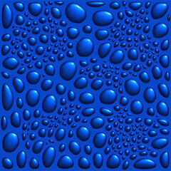 3D rendering. Abstract bubble background in blue color