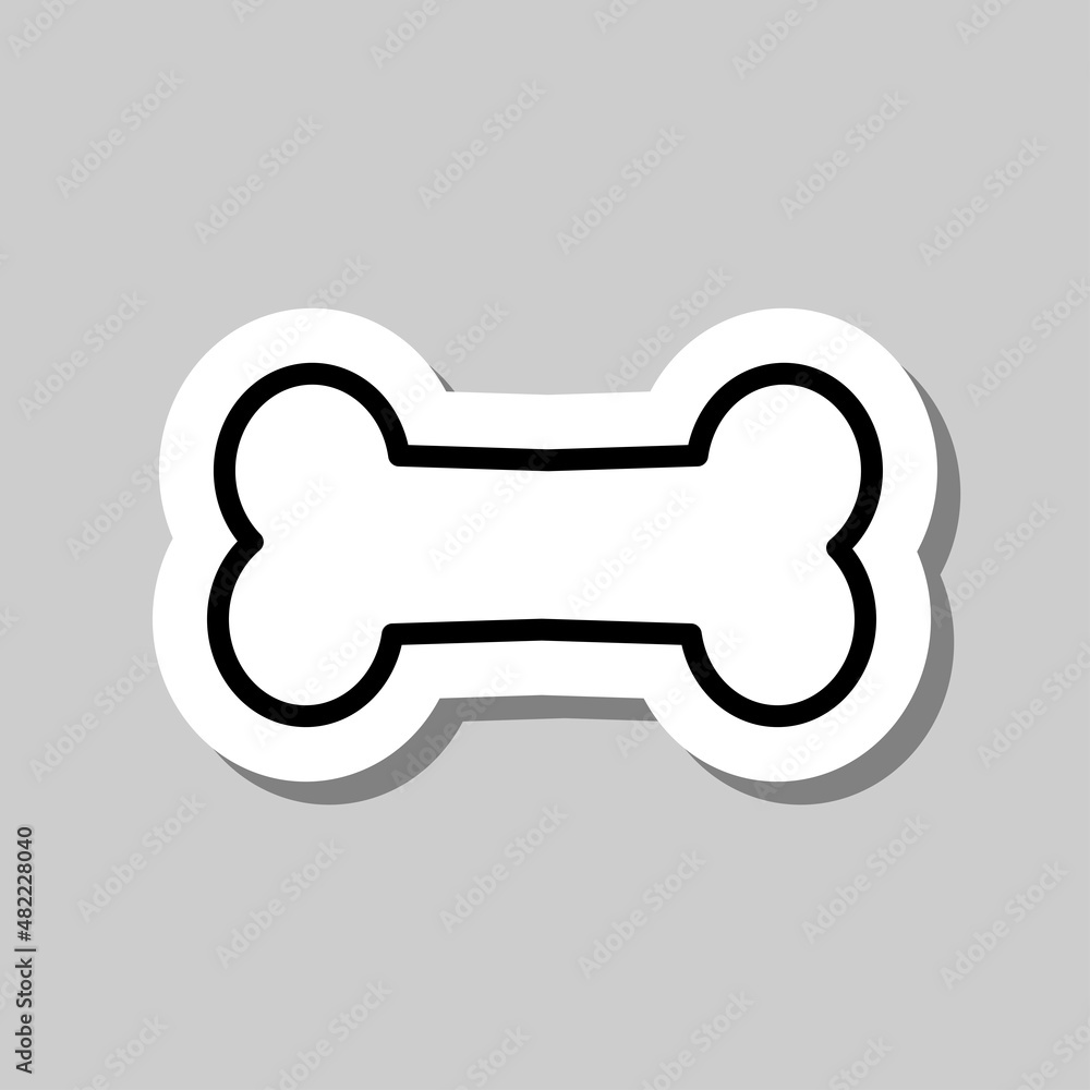 Poster bone simple icon vector. flat desing. sticker with shadow on gray background.ai