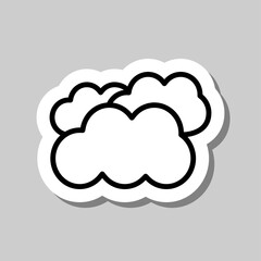 Clouds simple icon vector. Flat desing. Sticker with shadow on gray background.ai