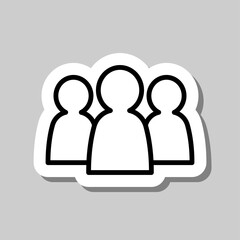 Community, people simple icon. Flat desing. Sticker with shadow on gray background.ai