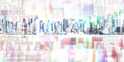 Manhattan harbor. Modern Abstract