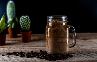 Milk Pouring into Coffee