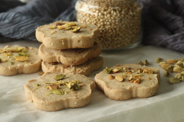 Sorghum ghee cookies. Ghee cookies with sorghum flour. Commonly called Nankhatai.
