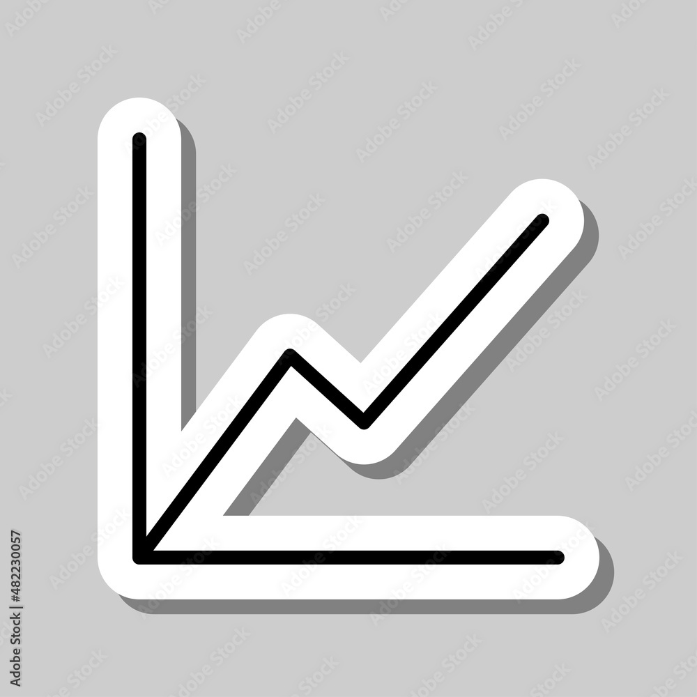 Poster graph diagram simple icon vector. flat desing. sticker with shadow on gray background.ai