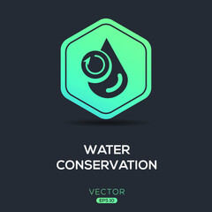 Obraz premium Creative (Water conservation) Icon ,Vector sign.