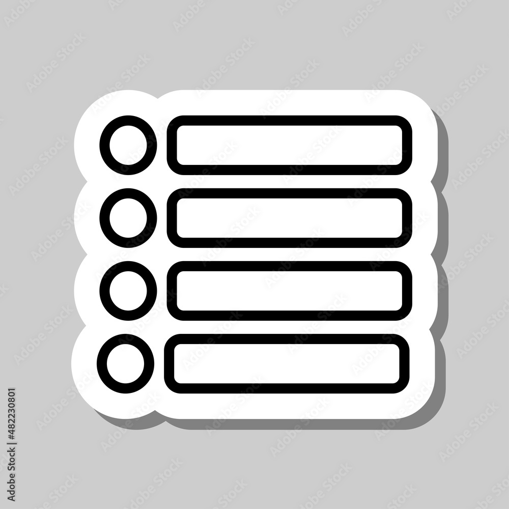 Poster menu simple icon vector. flat desing. sticker with shadow on gray background.ai