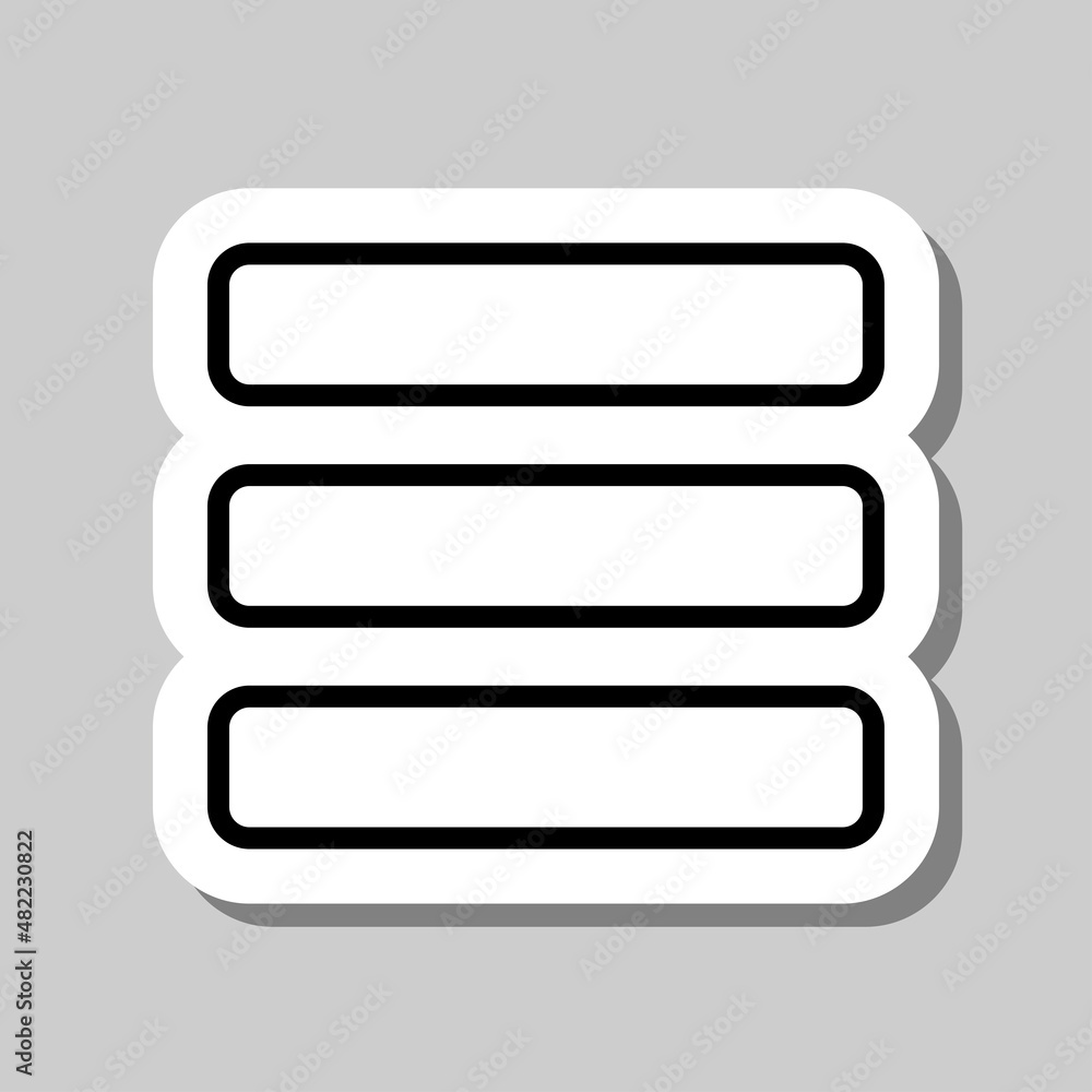 Poster menu vector simple icon. flat desing. sticker with shadow on gray background.ai
