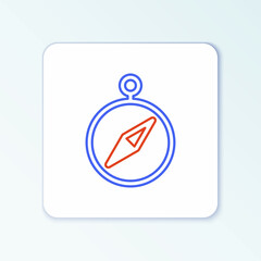 Line Compass icon isolated on white background. Windrose navigation symbol. Wind rose sign. Colorful outline concept. Vector