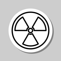 Obraz premium Radiation simple icon vector. Flat desing. Sticker with shadow on gray background.ai