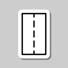 Road simple icon vector. Flat desing. Sticker with shadow on gray background.ai