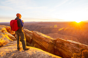 Hike on sunset