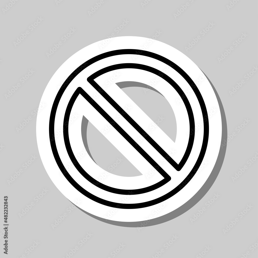 Poster stop vector simple icon. flat desing. sticker with shadow on gray background.ai