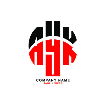 AYK letter design. AYK letter logo design with white background. AYK creative letter logo with two colors.
