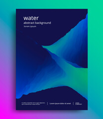 Water background with an abstract blue wave. Modern deep-sea vector illustration