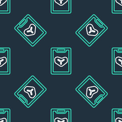 Line Restaurant cafe menu icon isolated seamless pattern on black background. Vector