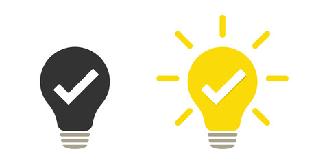 Lamp icons set. Idea lamp icon collection. Flat style - stock vector