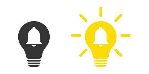 Lamp icons set. Collection of bell light bulb icons. Illustration.