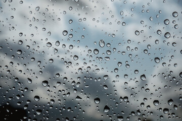 Many drops on the window