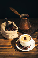 coffe beans on dark background