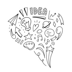 Creative Innovative idea doodle. Vector illustration