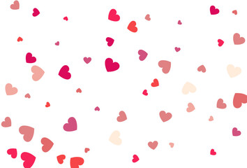 Beautiful Hearts Confetti Falling On The White Background.