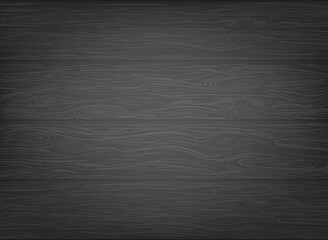 Wood planks flat Texture, Realistic black wooden board. vector