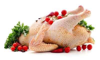 Fresh chicken and vegetables.