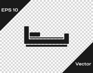 Black Bed icon isolated on transparent background. Vector