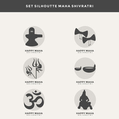Maha Shivratri concept silhouette vector illustration
