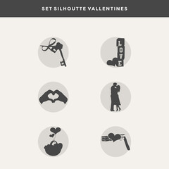 Valentine's day concept silhouette vector illustration