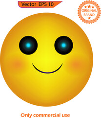 Gradient emoji beaming face with smile. Smile icon. Smiling emoticon vector logo. 