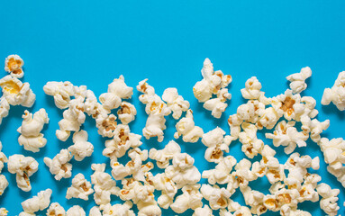 popcorn on a blue background