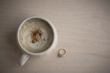 cappuccino on a white expresso background. High quality photo