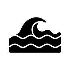 Sea waves vector glyph icon. Nature sign