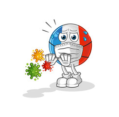 french flag refuse viruses cartoon. cartoon mascot vector