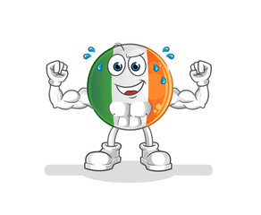 Obraz premium irish flag muscular cartoon. cartoon mascot vector